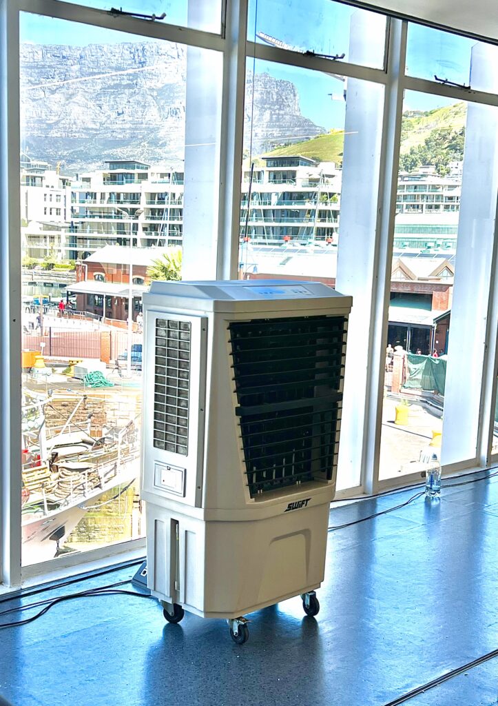 air cooler rentals Cape Town Cycle for Change event at Workshop 17