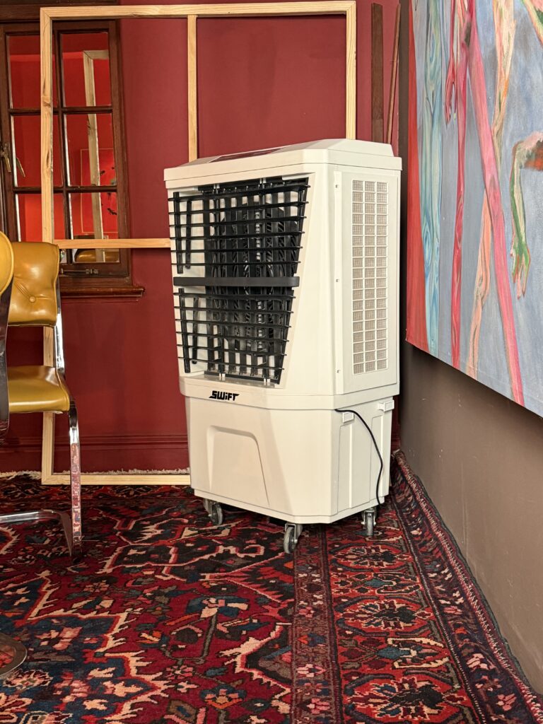 Indoor cooling setup on 4th floor at Studio H event Cape Town