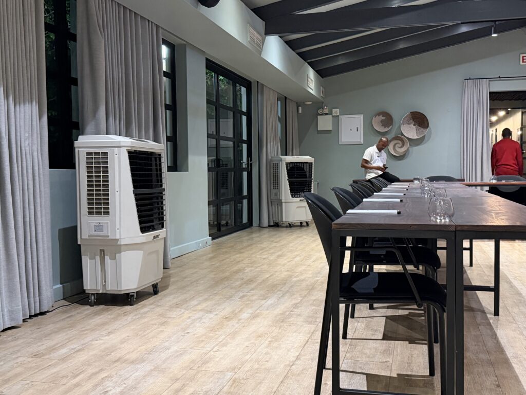 Evaporative Air Coolers installed for Boschendal Conference event
