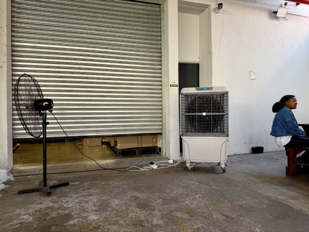 Staff party cooling setup at Bootlegger Coffee Company head office