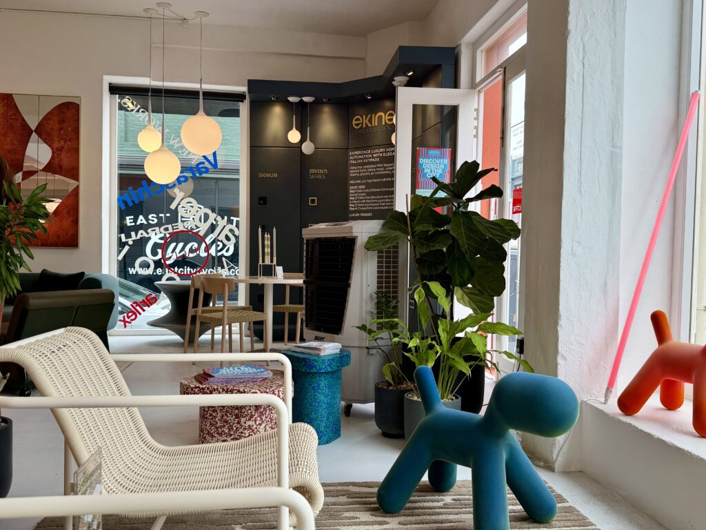 Indoor showroom cooling setup at INOVA Concept Store Cape Town during Furniture Week