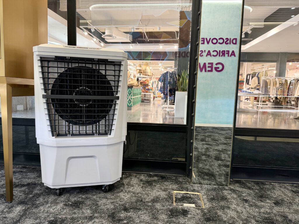 Emergency retail cooling Cape Town at V&A Waterfront during AC failure