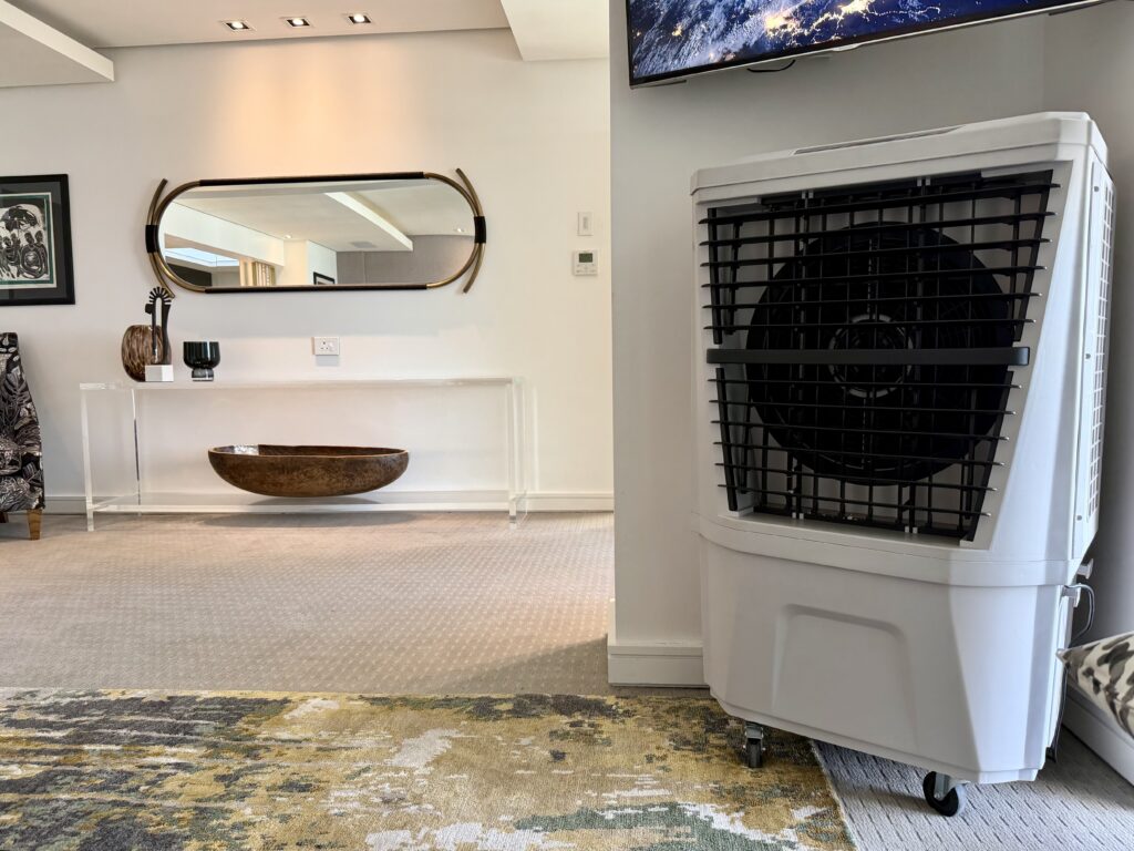 Air cooler installed in apartment bedroom Cape Town