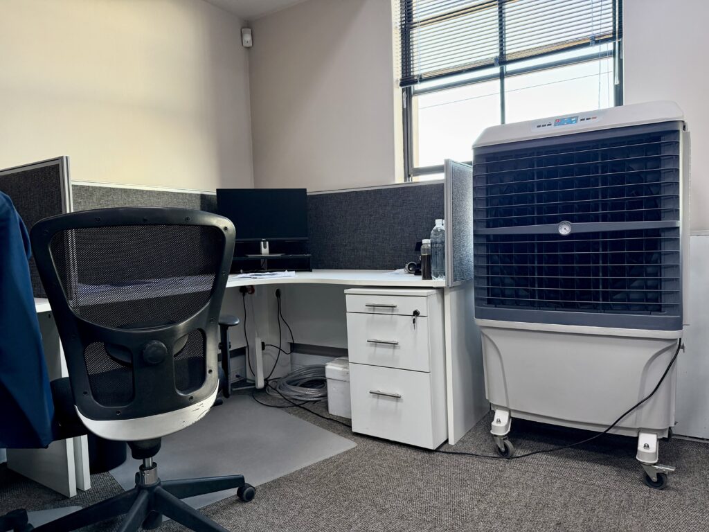 Office cooling Paarl using evaporative air coolers during AC failure